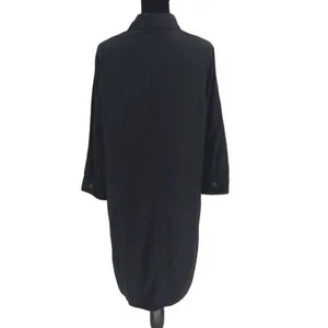 Carly Jean LA Womens 1/2 Button Front‎ Tencel Collared Dress Black Medium NWT thumbnail 4