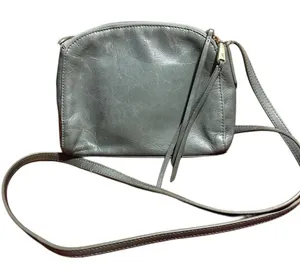 Vintage Hobo crossbody‎ leather purse in light teal/sage thumbnail 1