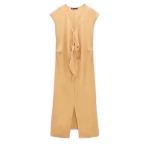 Zara Knotted Midi Yellow Dress(Size Small) thumbnail 3