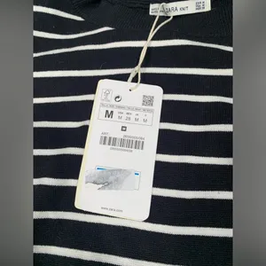 NWT Zara knit Black and White Striped Sweater medium thumbnail 4