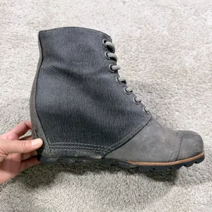 Sorel Women’s PDX Lexie Wedge Lace-Up Ankle Boots Bootie in Gray Quarry 10 thumbnail 10