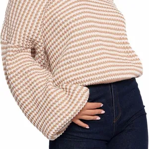 Petal & Pup Becca Crewneck Waffle Stitch Stripe Knit Sweater thumbnail 4