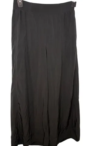 Lululemon Wide-Leg High Rise Crop Pants Size 6 Black Flowy Split Hem thumbnail 1