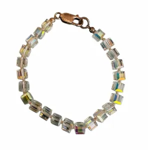 Faceted Crystal Cube Bracelet Sterling Silver Clasp thumbnail 5