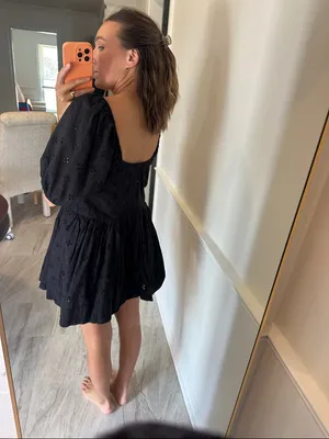 ASOS Black floral crochet mini dress thumbnail 5