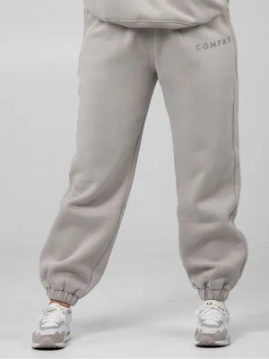 Comfrt Women’s Tranquil Sweatpants Jogger Oversized Heavyweight Fleece Cement S thumbnail 1