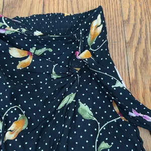 Vintage The Avenue‎ Collection Faux Wrap Maxi Skirt Black Polka Dots Black XL thumbnail 3