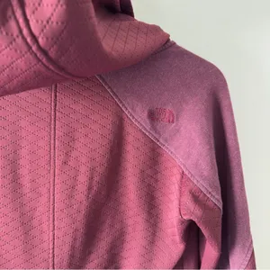 The North Face Red Utility Jacket with Hood Tunic Length Pockets Full Zip quilt thumbnail 6