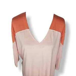 We The Free Womens Top Size M Major‎ Leagues Pink Orange Combo Colorblock Knit thumbnail 4
