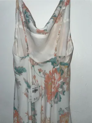 Abercrombie & Fitch Floral Slip Dress Womens small Cowl Neck Satin Midi NWT thumbnail 4