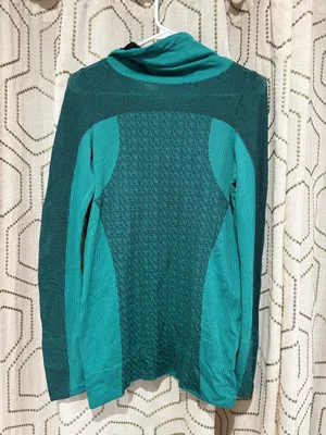 Under Armour HeatGear Hooded Top Teal Black Size S thumbnail 5