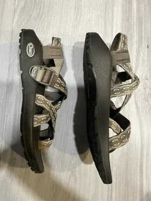 Chaco Strapped Sandals in Brown and Tan Pattern thumbnail 2