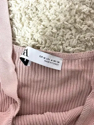 Zara Ribbed Knit Cropped Top in Dusty Pink thumbnail 4