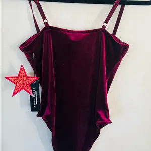 Haute Monde Rich Red Velvet Top thumbnail 2