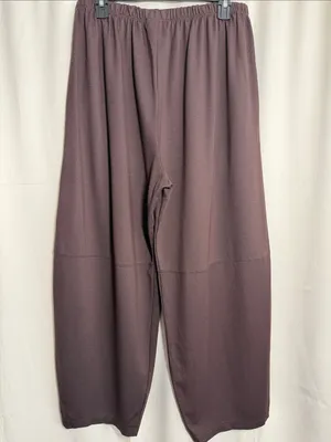 bryn walker Oliver Chocolate Brown Lantern Barrel Pull On Modal Pants Medium thumbnail 2