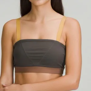 Cotton On Body Straight Up Longline Sports Bra - Graphite Grey & Golden Yellow M thumbnail 1