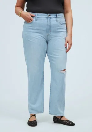 NWT Madewell 90’s Straight Jean 33 needs to be washed liquid spilled on front thumbnail 2