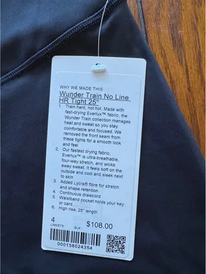 Lululemon Wunder Train No Line High Rise 25” Black Size 4 NWT thumbnail 4