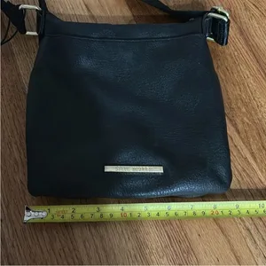 Steve Madden Black Leather Womens Crossbody Bag with Jacquard strap thumbnail 7