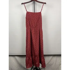 Lovers + Friends Rust Red Basil Mini Star Novelty Print Ruffle Hem Dress‎ Size M thumbnail 4