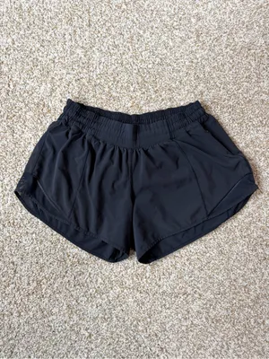 Lululemon Hotty Hot Shorts Black 3.5” Inseam Lined Run Gym Size 6 thumbnail 3