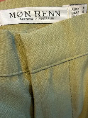 Mon Renn scenic pant olive size small wide leg pleated quiet luxury resort thumbnail 8