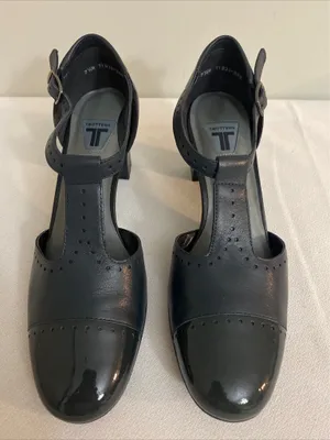 Trotters women’s dark gray T-Strap heels pump shoes size 7.5 thumbnail 2