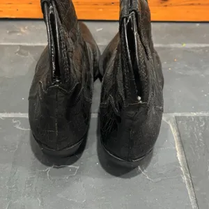 Lavorazione Artigiana Black Textured Leather Short Western Style Boot - 8.5N thumbnail 4