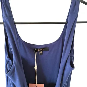 Quince NEW Navy Tencel Jersey Side Tie Dress thumbnail 4