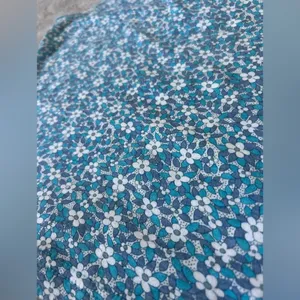Route 66 Blue and white Floral Halter Top thumbnail 2