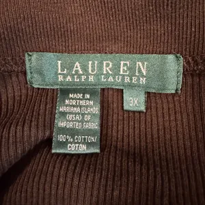 1864 | Lauren Ralph Lauren Ribbed Cotton Long Sleeve Polo Top Brown Women 3X‎ thumbnail 5