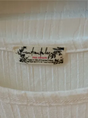 Free People Ivory Ribbed Baby Tee thumbnail 4