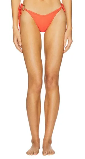 Kulani Kinis Ring Cheeky Tie Bikini Bottom in Amber Glow Medium New Womens thumbnail 1
