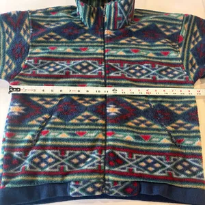 LANDS’ END Women’s Long Sleeve Collared Fleece‎ Made in the USA Sz Medium 10/12 thumbnail 5