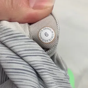 Lululemon size 6 Light Gray Striped Sports Bra lime Green strappy gym workout at thumbnail 2