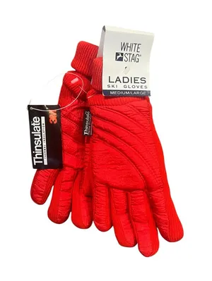 NWT White Stag Thinsulate Ladies Ski Gloves Medium/Large Red thumbnail 1