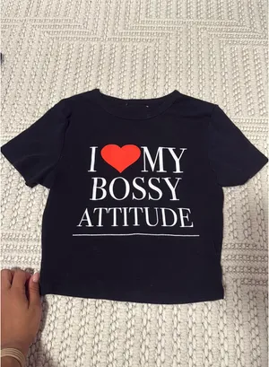 Black Cropped Shirt Size XS thumbnail 2