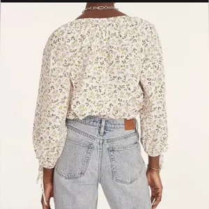 J.Crew Tie-Sleeve Button-Front Cotton Poplin Blouse Meadow Floral Cottagecore M thumbnail 3
