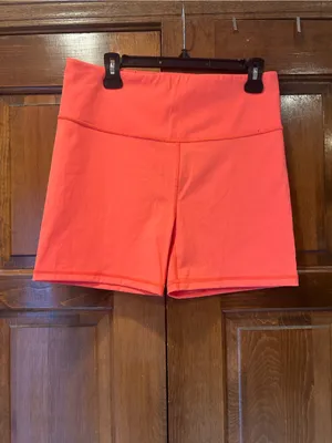 NWT Savage X Fenty Sport High Rise Bike Shorts Coral Pink XL Activewear Rihanna thumbnail 2