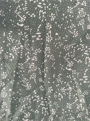 New Choice Olive Green Floral Button-Front Tiered Dress Flutter Sleeves Size XL thumbnail 2
