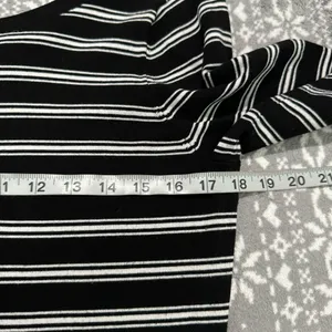 White‎ House Black Market Convertible Stripe Sweater Black White Large Office thumbnail 8