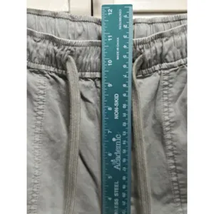 American Eagle Gray Elastic/Tie Waist Zip Pockets Elastic‎ Hem Pants Size Medium thumbnail 3