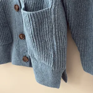 New Abercrombie & Fitch Chunky Knit Soft A&F Wool Blend Oversized Blue Size M thumbnail 5