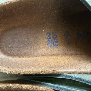 Birkenstock Arizona soft footbed sandals 38 metallic silver leather slides thumbnail 8