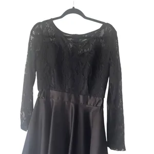 Witchy Women's Size Large Black Lace Vampire Goth‎ High Low Satin Dress thumbnail 2
