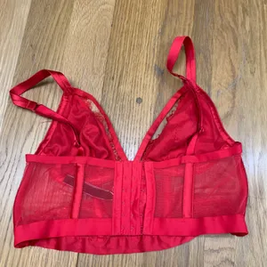 Victoria's Secret Very Sexy Red Lace Mesh Longline Bralette‎ Medium 387053-ACR thumbnail 2