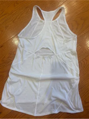 Athleta Repetition Cutout Racerback Tank Top White Athletic Top Size Small thumbnail 5