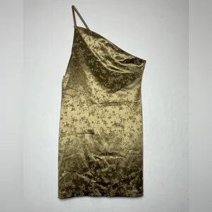 Dolls Kill Motel Womens Perona Dress Gold One Shoulder Coquette Party Dress Sz M thumbnail 2