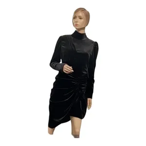 O PT One Pretty Time Black Velvet Lowri Dress SZ L‎ thumbnail 5