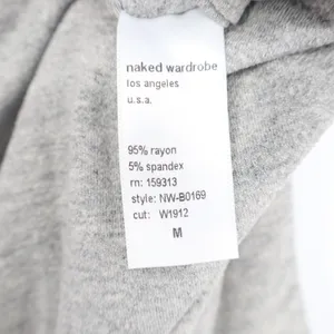 Naked Wardrobe Womens Gray Scoop Neck Thong Bodysuit Size M Made in USA thumbnail 5